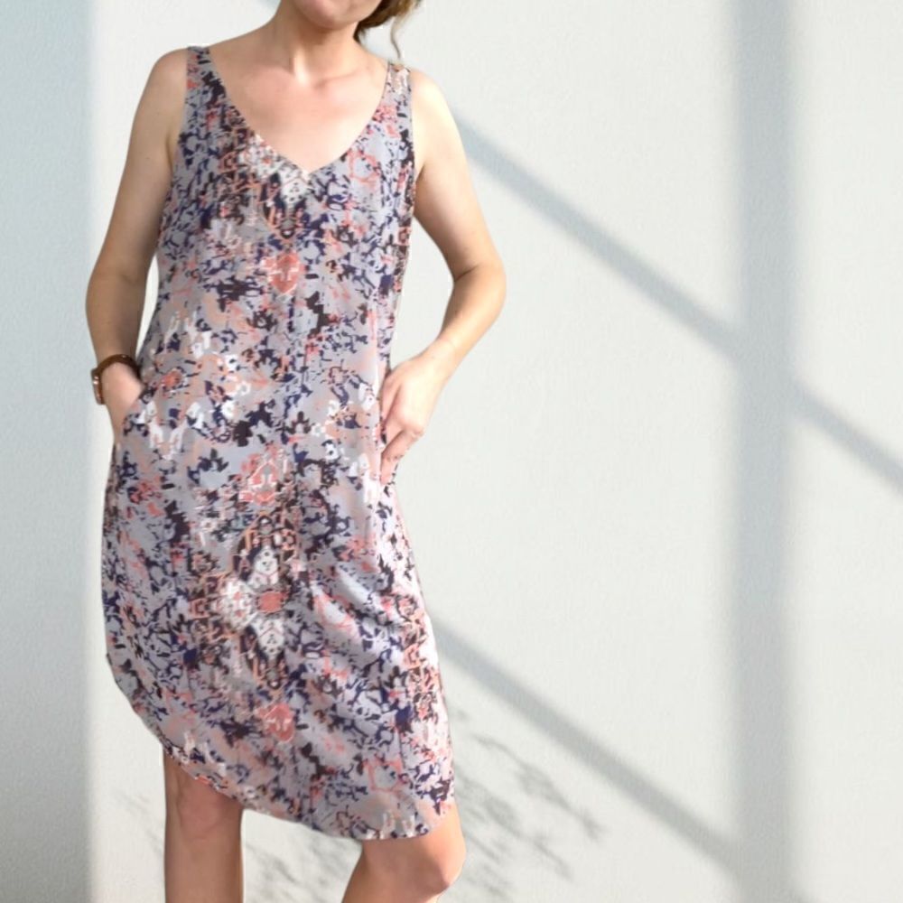 Cabi Fresco Floral Printed Slip Dress Small
